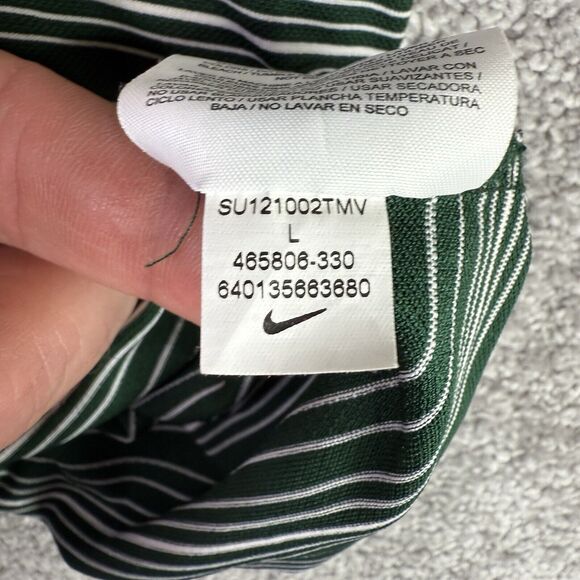 Nike Golf Shirt Men’s Large Green Short Sleeve Polo Striped Dri-fit Performance - Picture 7 of 11